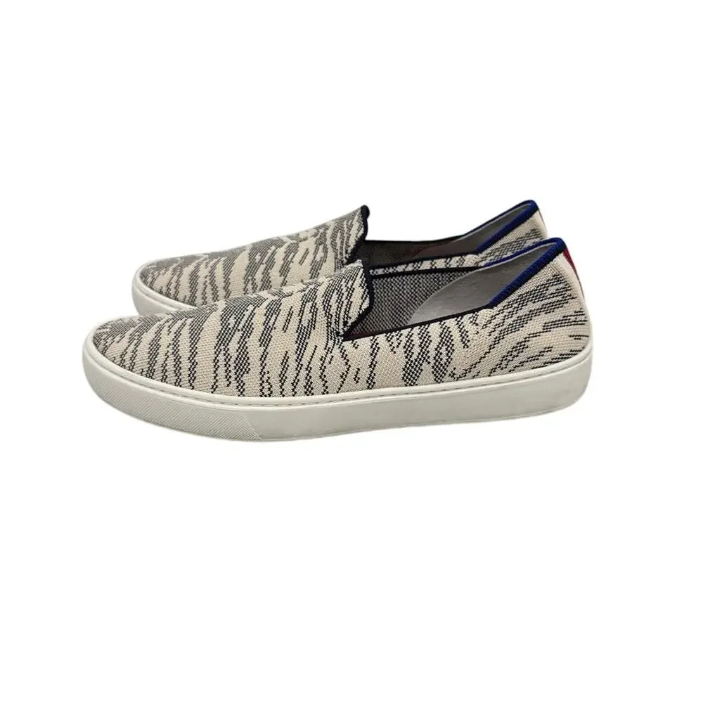 Rothy's Cream and Black Slip-On Sneakers